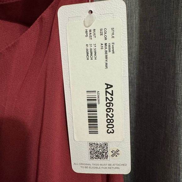 Mulberry Floor Length Bridesmaid Dress - Picture 8 of 8